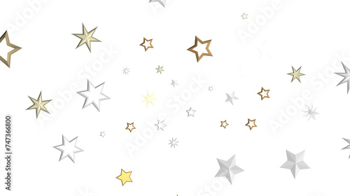 Holiday Stardust Rain  Brilliant 3D Illustration Showcasing Descending Christmas Stars