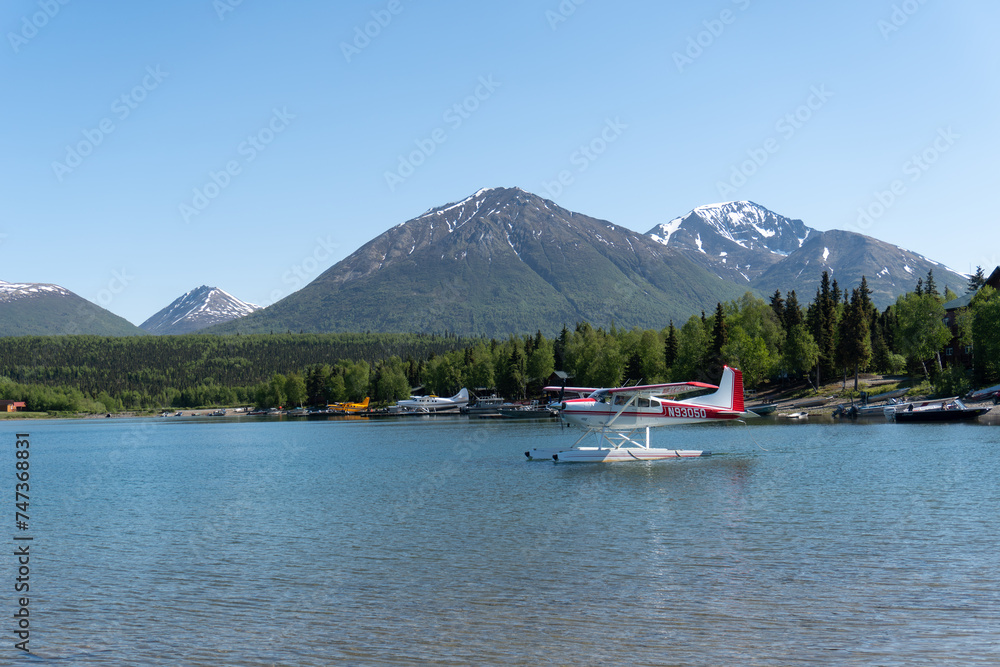 Port Alsworth, Alaska Floatplane on Hardenburg Bay on Lake Clark in