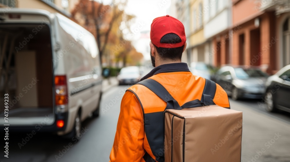 delivery man delivering items