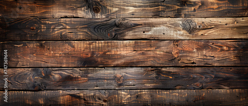 Sunlight casts striking shadows across rustic wood planks with a rich, warm character