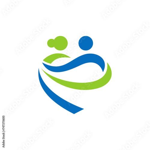 retired people and love logo vector stock illustration