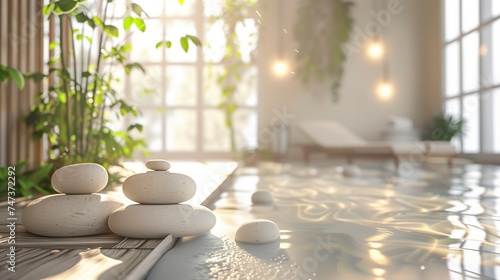 Bright and inviting spa area, ideal for use on a website. Clean and minimalist. 