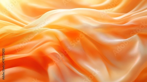 A close-up of silky  wavy fabric in vibrant orange and yellow hues  suggesting luxury and warmth for an elegant Thanksgiving or autumn-themed decor.