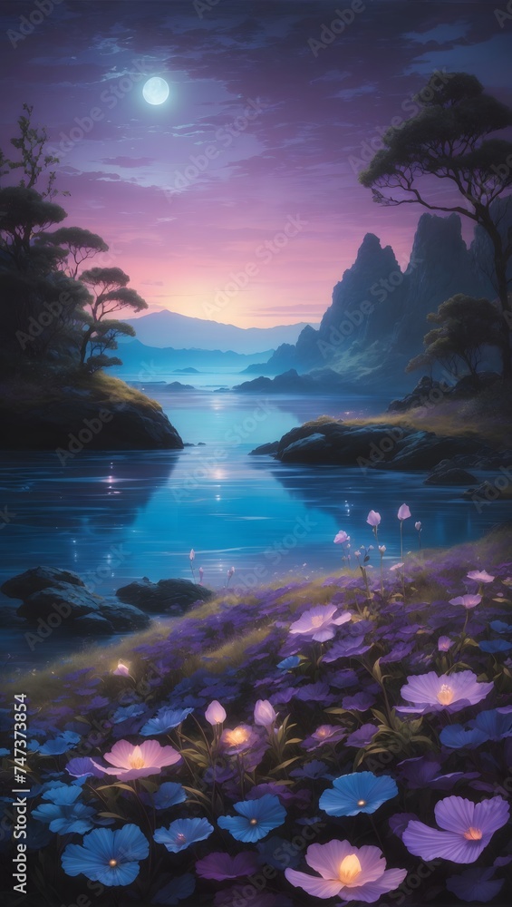 Twilight Whispers: Enchanted Valley at Dusk Twilight Whispers: Enchanted Valley at Dusk