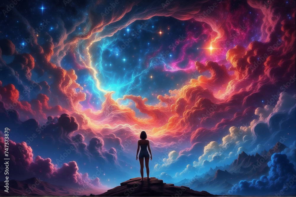Fototapeta premium cosmic clouds in night sky