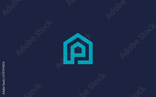 letter p with house logo icon design vector design template inspiration