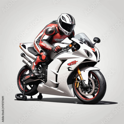 Sport Motorcycle Cartoon Design Very Cool