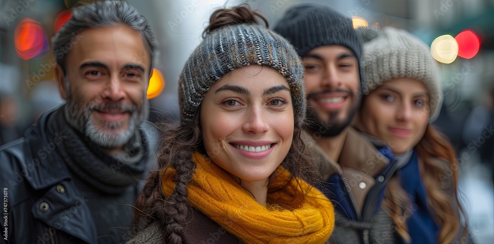 a group of people smiling for the camera, in the style of human-canvas integration, feminine affluence, focus stacking. Generative AI a group of people smiling for the camera, in the style of human-canvas integration, feminine affluence, focus stacking. Generative AI