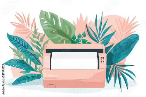 printer isolated vector style photo