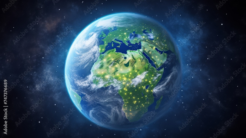 Fototapeta premium Green planet Earth seen from space