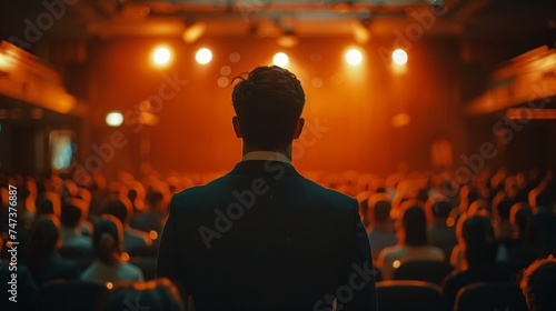 Businessman standing on the street or at the meeting place