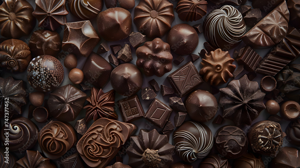 Chocolates background. Chocolate. Assortment of fine chocolates in white, dark, and milk chocolate. Praline Chocolate sweets Chocolates background. Chocolate. Assortment of fine chocolates in white, dark, and milk chocolate. Praline Chocolate sweets