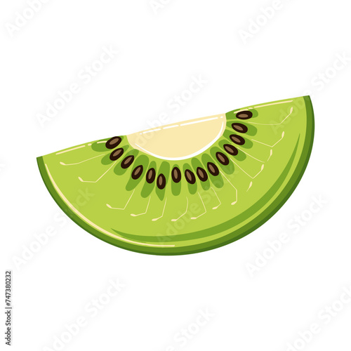 Flat logo vector isolated kiwi fruit cartoon on a white background