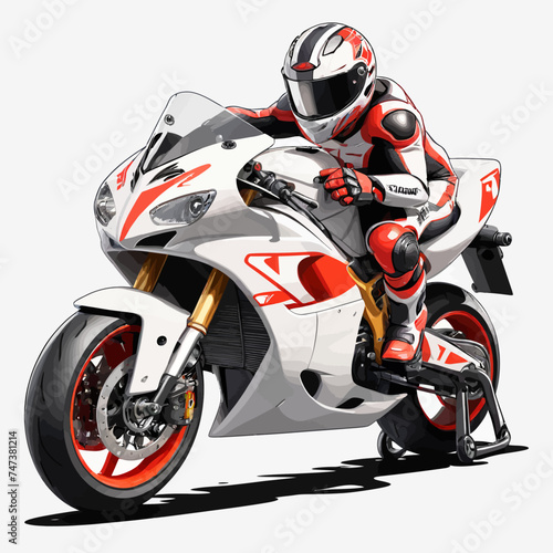 Sport Motorcycle Cartoon Design Very Cool