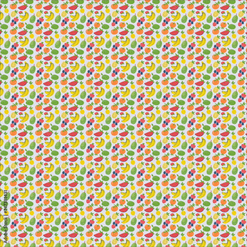 Organic Fruits Pattern Design Organic Fruits Pattern Design