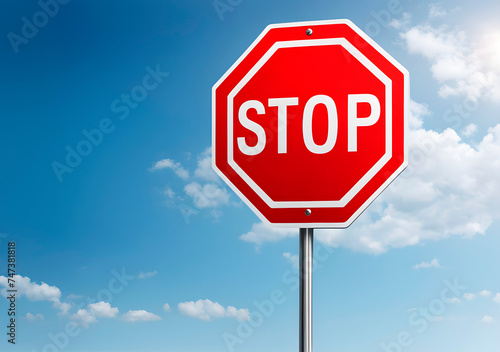 Red stop sign. Red stop sign icon vector illustration. Warning stop signs isolated. Generative AI