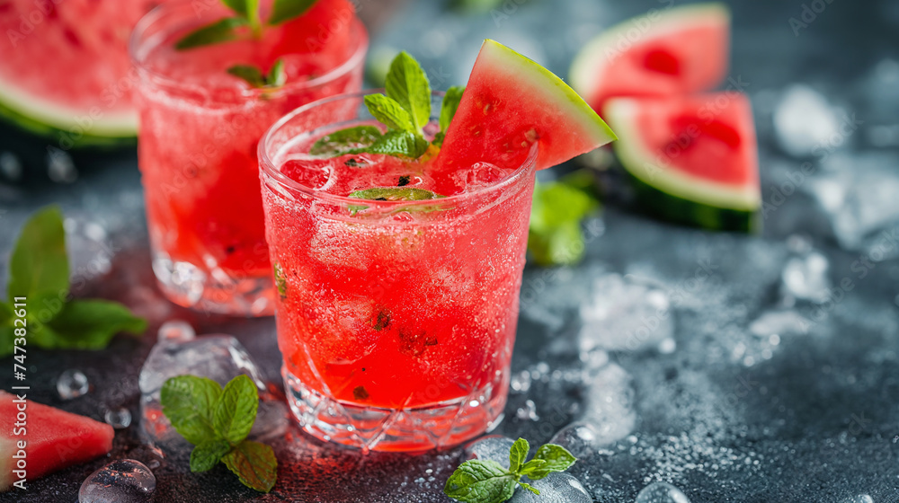 custom made wallpaper toronto digitalWatermelon refreshing summer smoothie cocktail in a glass