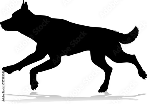 A detailed animal silhouette of a pet dog