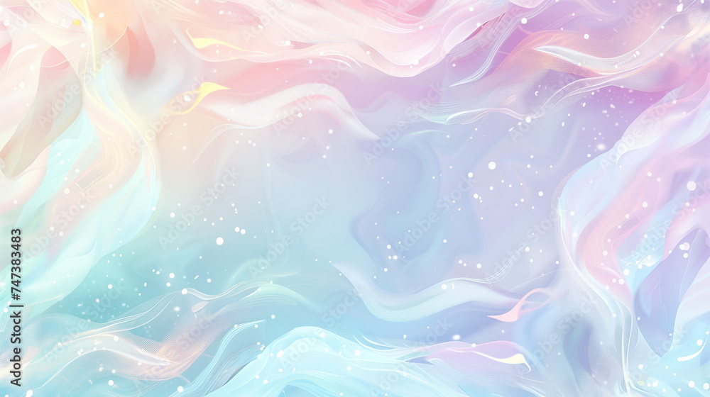 Abstract Pastel Waves with Sparkling Highlights and Gradient Colors