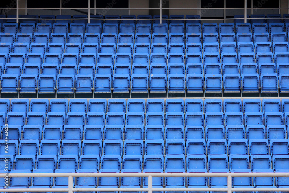 Fototapeta premium blue plastic stadium seats