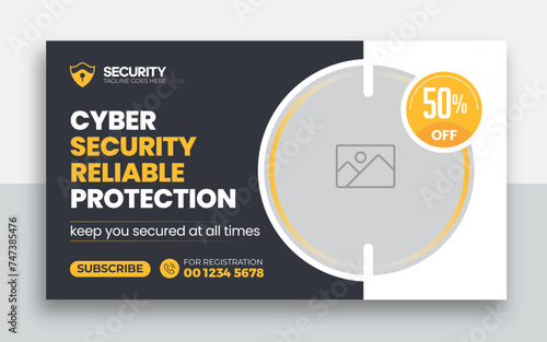 Security Services youtube thumbnail and web banner template design