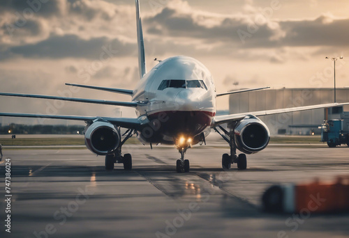 Aircraft fueling up in at the airport