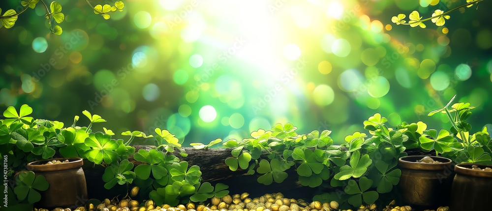 March 17 Poster, Celebrate St. Patrick's Day with Green Glory.  Luck Of The Irish Party.  - obrazy, fototapety, plakaty 