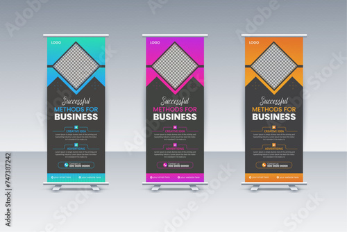 proffessional businss agency roll up banner template.medical, advertising, vector design template