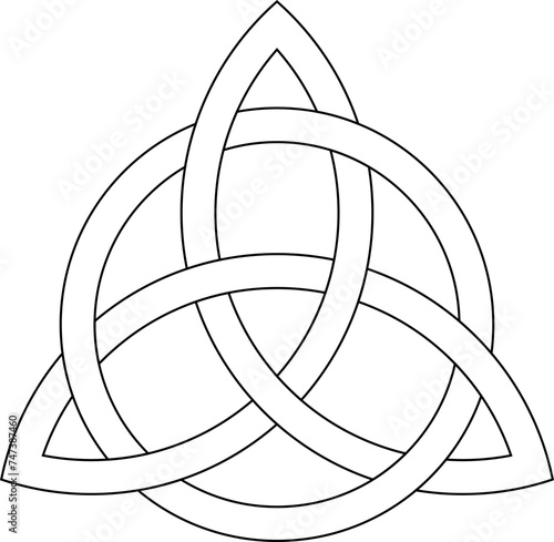 Tríquetra Triqueta Celtic Trinity Knot Symbol Outlined