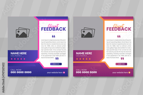 modern professional client feedback testimonial design template for corporate business and other business 
