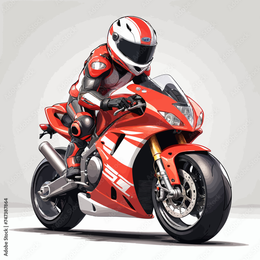 Sport Motorcycle Cartoon Design Very Cool - obrazy, fototapety, plakaty 