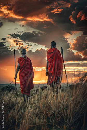 Masai warriors in Kenya, Africa