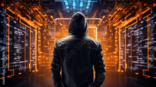 A hacker wearing a hoodie