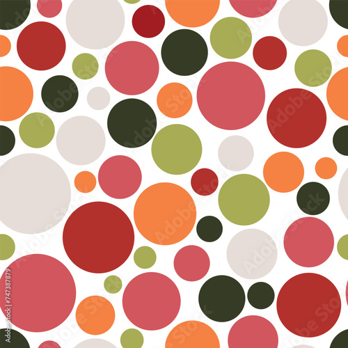 Repeat pattern with sushi theme coloured polka dots.