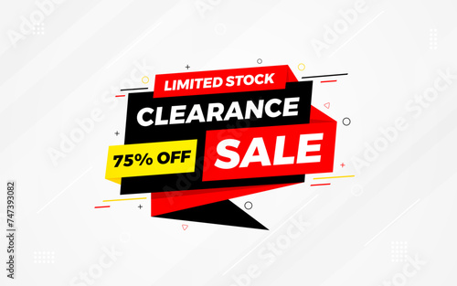 Clearance sale super offer sale banner template. stock clearance background. stock out banner template design for web or social media, Sale special offer. abstract vector design.