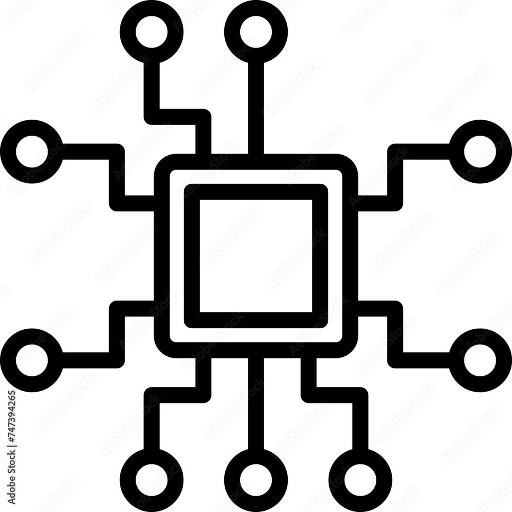 Cpu Vector Line Icon Cpu Vector Line Icon