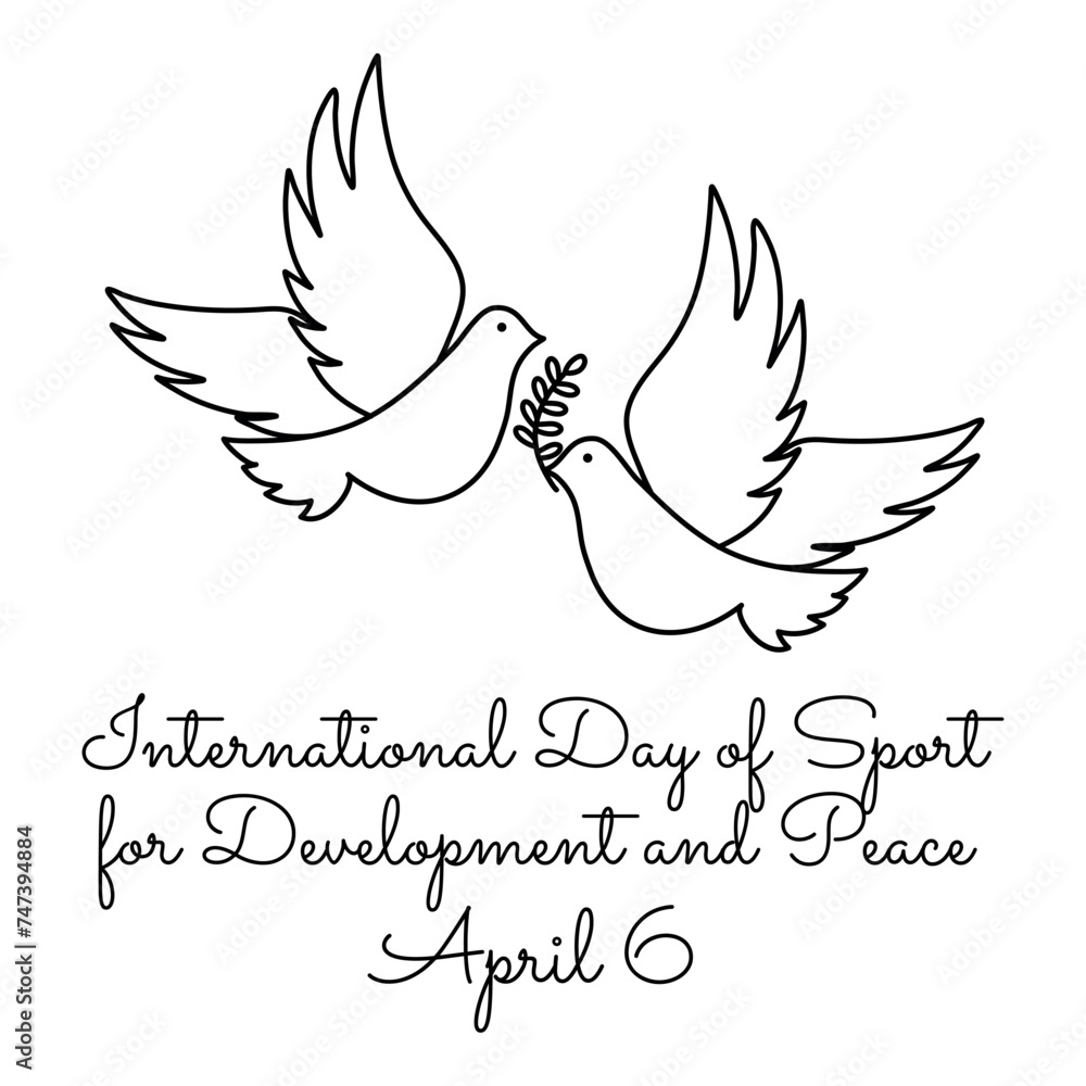 Obraz premium line art of International Day of Sport for Development and Peace celebrate. line art. illustration.