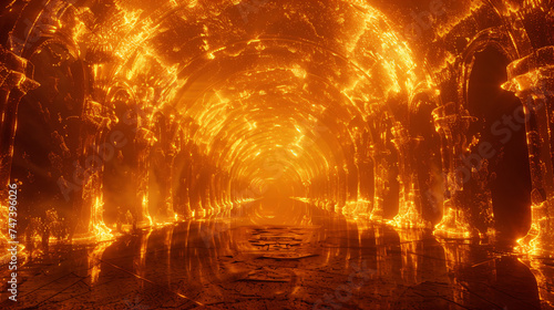 underworld with fire flames
