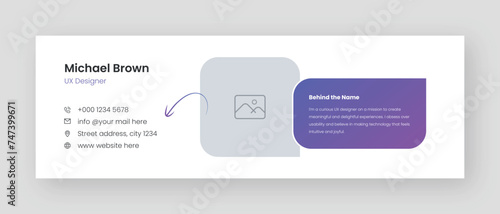 Email signature or email footer and personal social media facebook cover design template
