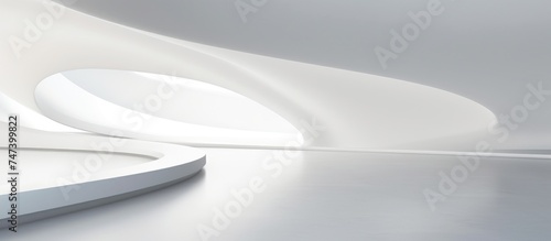 A computer mouse is placed on top of a white, smooth surface. The sleek design of the mouse contrasts with the minimalist background, creating a modern aesthetic.