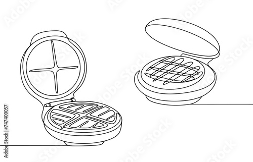 Waffle iron. Waffles. Bakery. Dessert