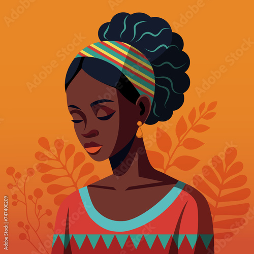 black woman against a orange backgroound isolated who is bored, depression and sadness.