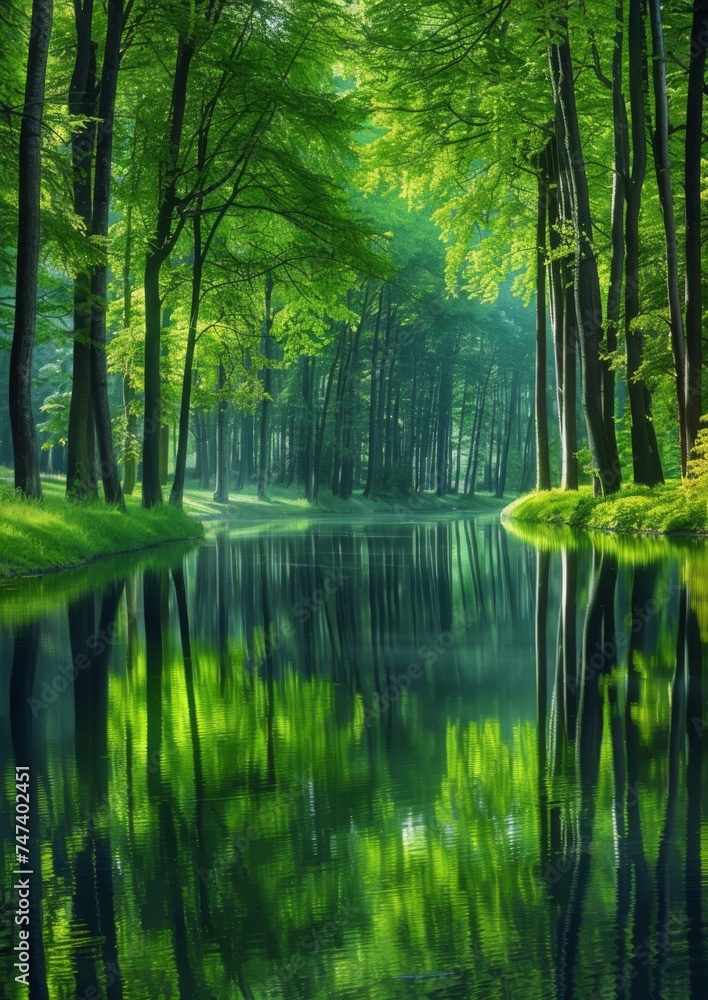 A beautiful lake in the middle of the forest. A beautiful lake in the middle of the forest.