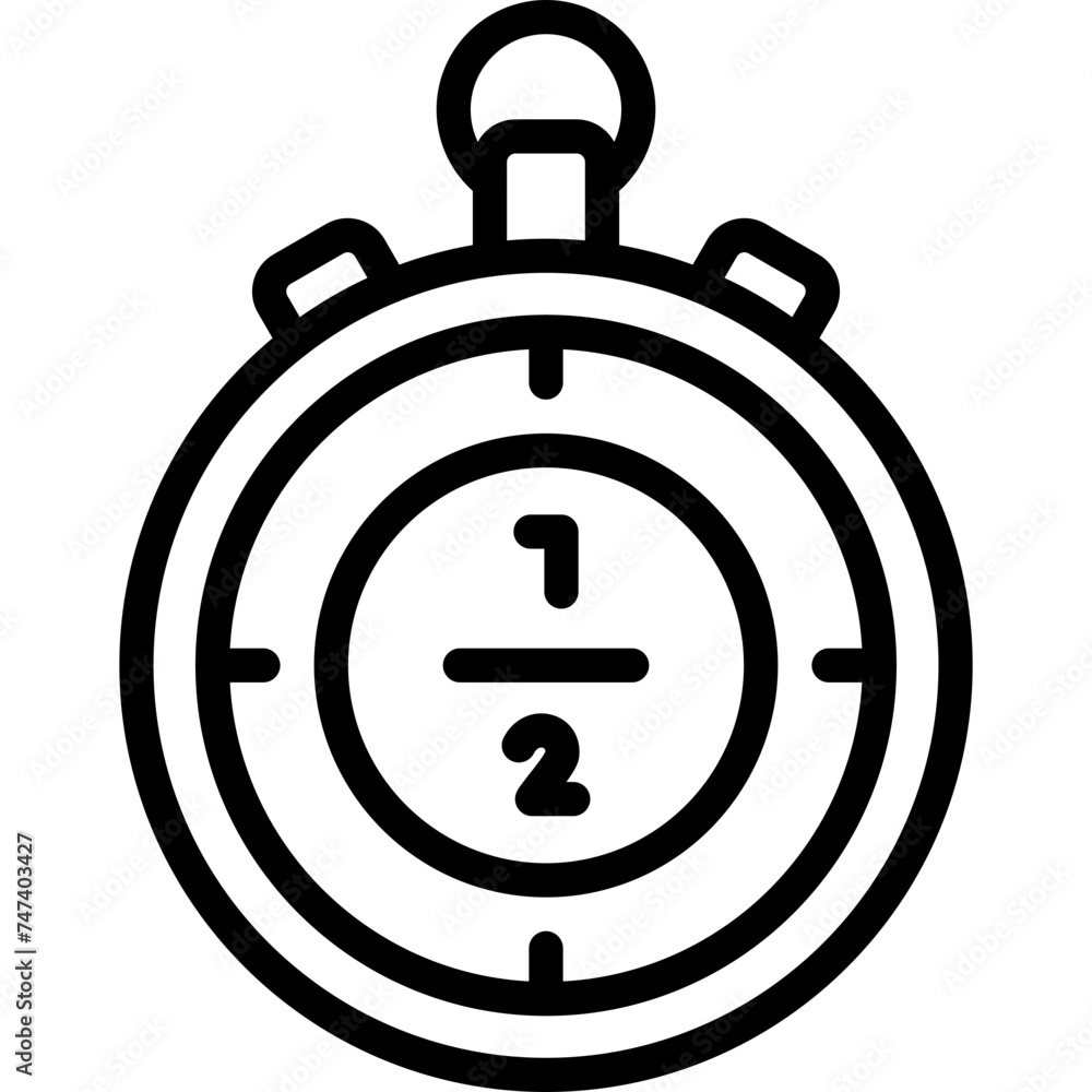 Half Time Vector Line Icon