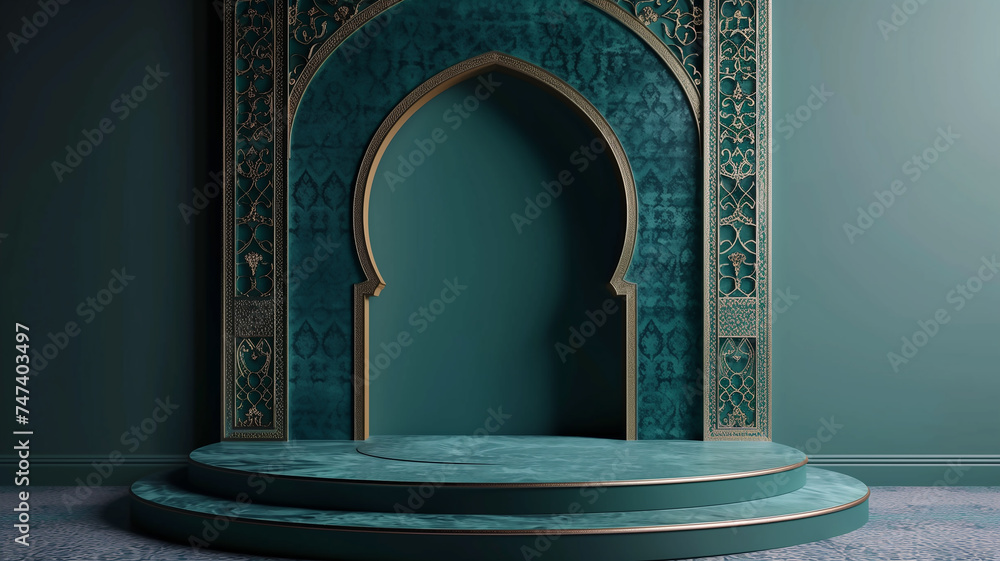 Islamic style podium for product display or mockup