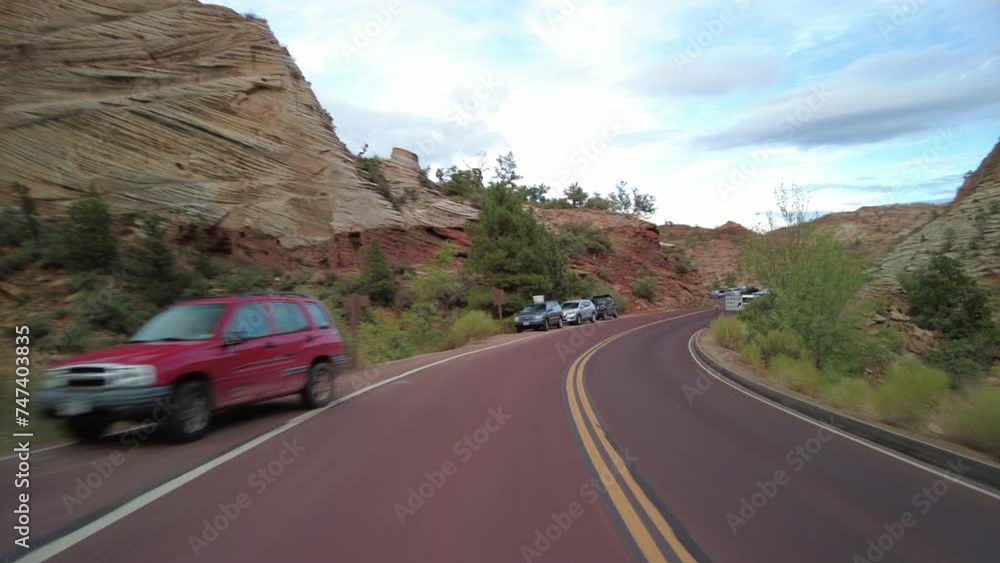 Driving Plate Zion National Park Mt Carmel Highway Southbound Multicam Set 20 Rear View Tunnel Entrance Utah Southwest USA Driving Plate Zion National Park Mt Carmel Highway Southbound Multicam Set 20 Rear View Tunnel Entrance Utah Southwest USA