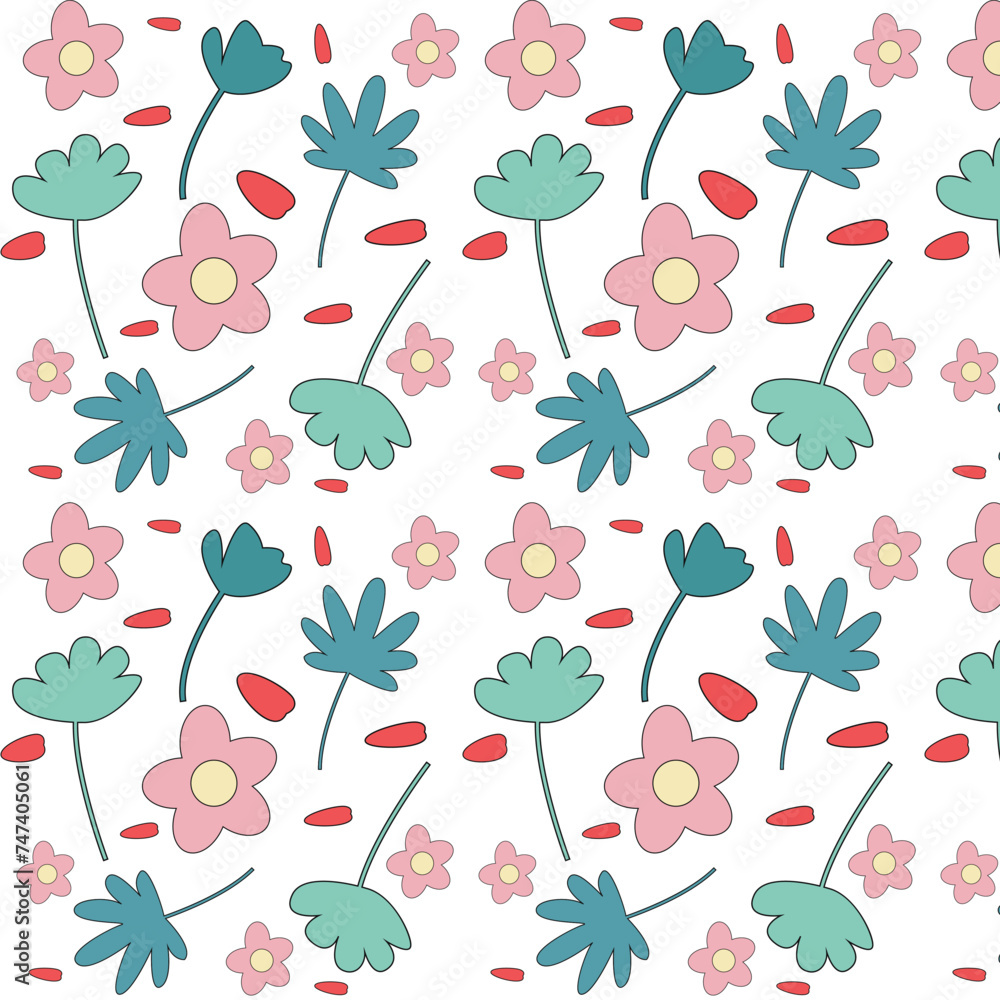 Fototapeta premium flower pattern vector design. pattern background design