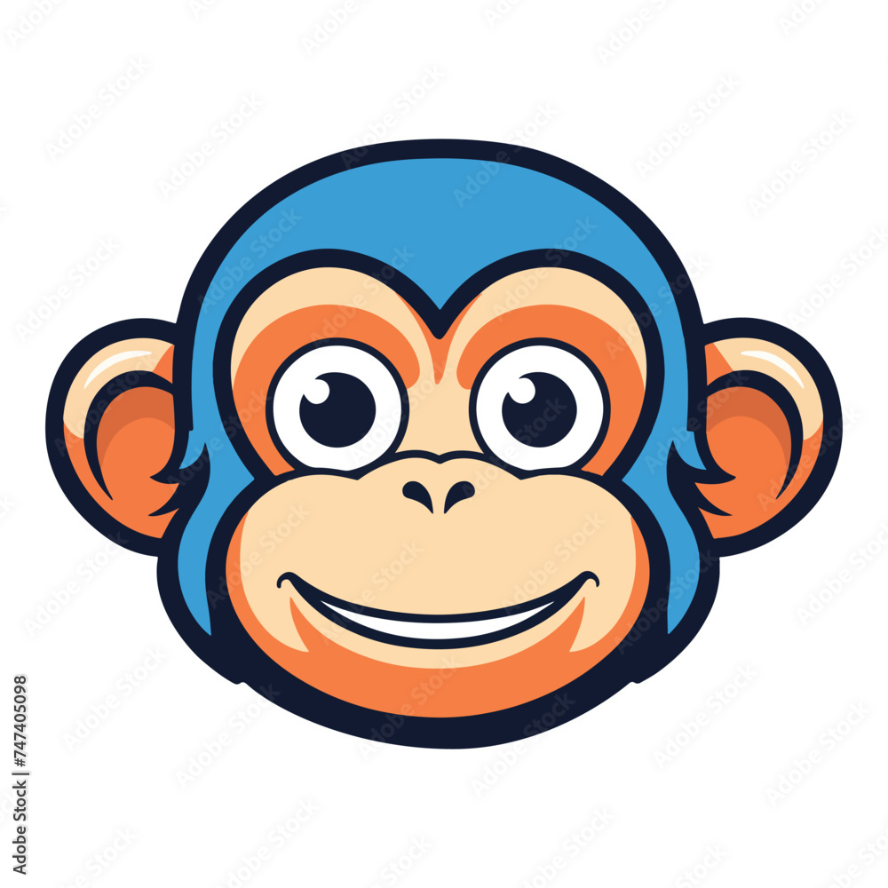 Obraz premium Icon of a blue monkey