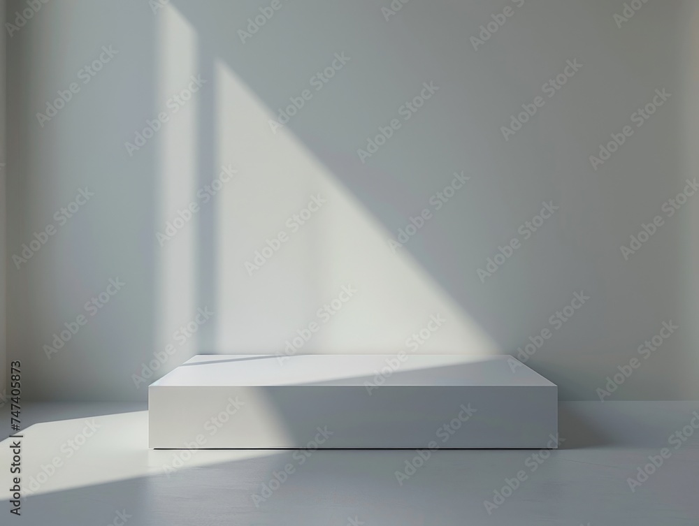 Empty Stone Podium for product display, ideal for cosmetic branding. Empty Stone Podium for product display, ideal for cosmetic branding.