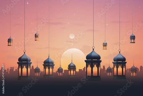 rahmadhan islamic lentern background photo